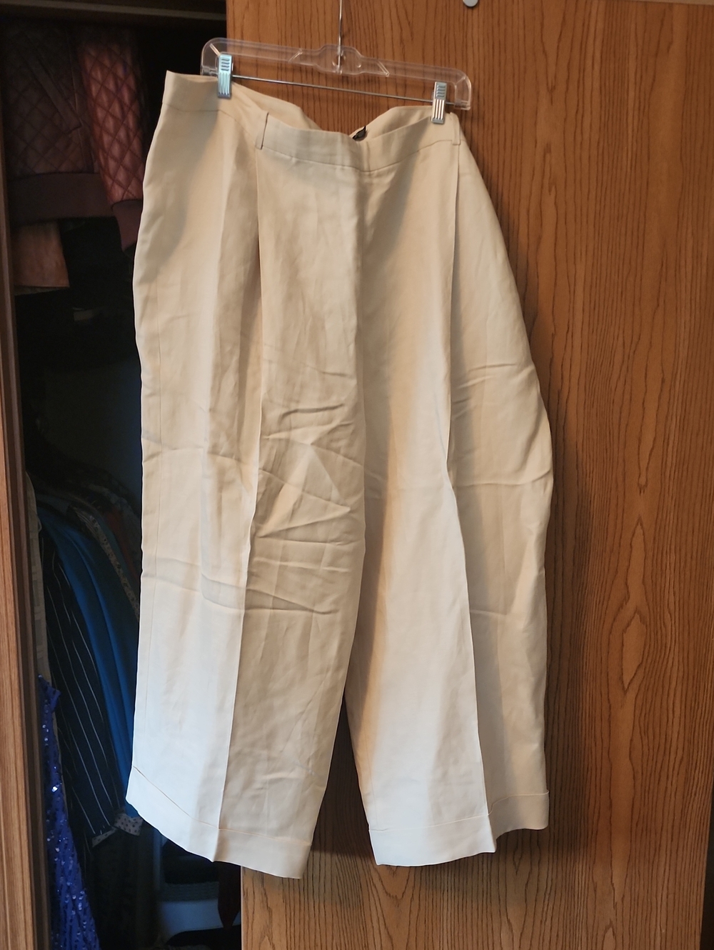 Ralph Lauren Cream Boot-Cut Wide Leg Trousers